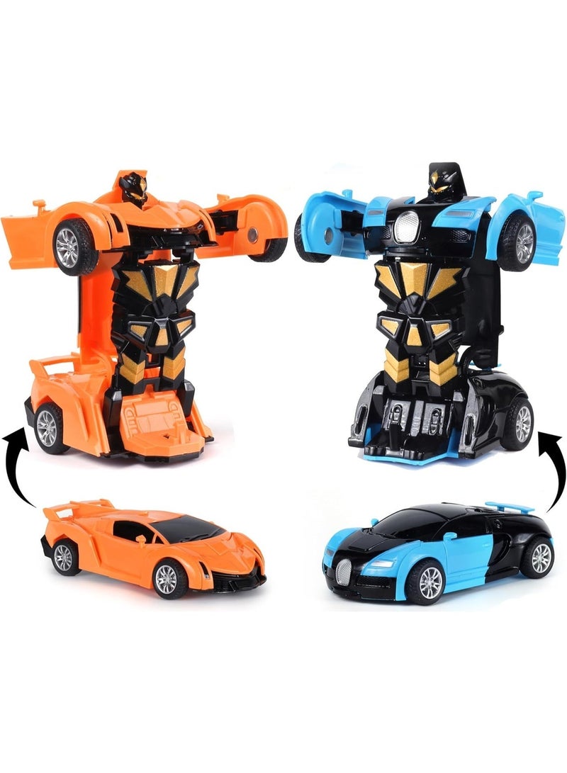 Transforming Friction Car - 2-Pack - Best Gift for Kids - Multi-Color - Image 1