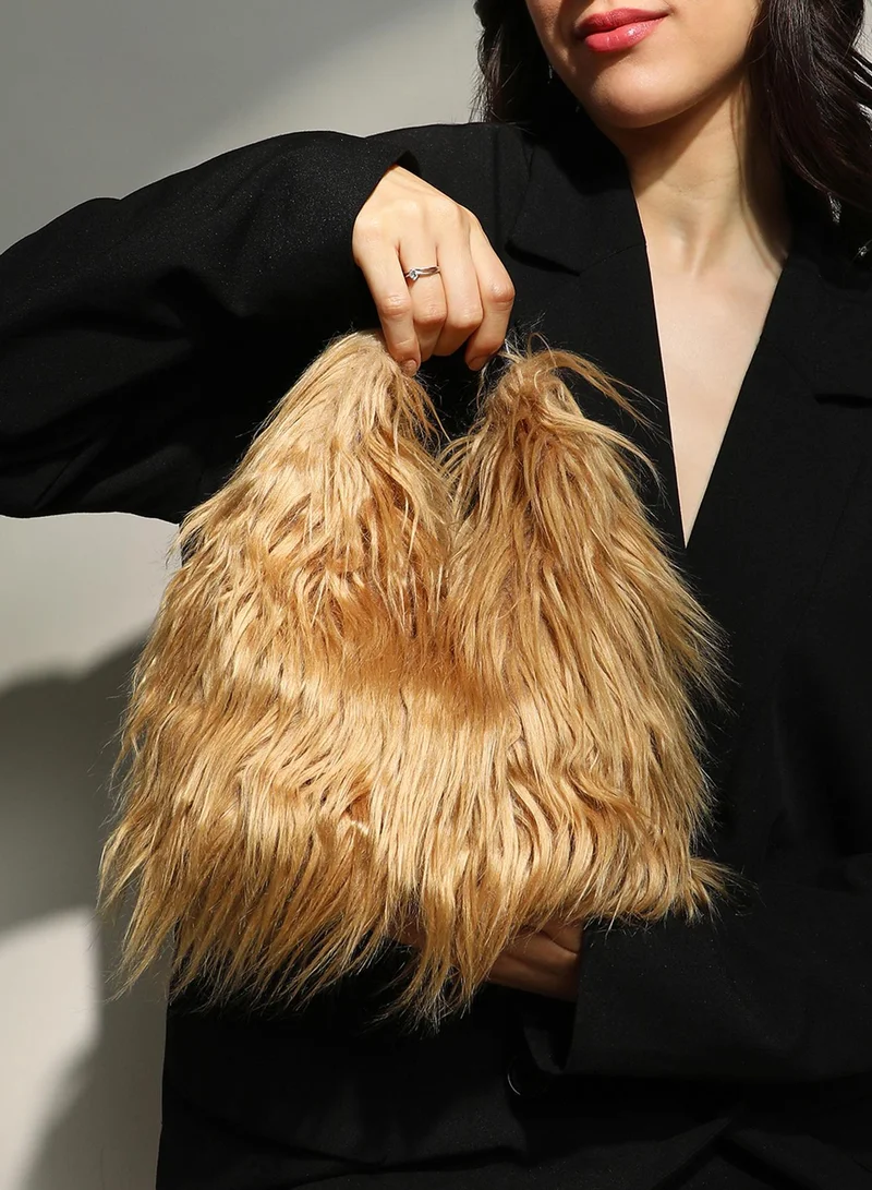 Haute Sauce  Women's The Fur Hobo Bag - Beige for Women | Best Price UAE