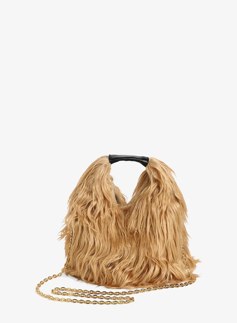 Haute Sauce  Women's The Fur Hobo Bag - Beige for Women | Best Price UAE