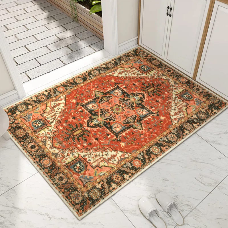 Collive Indoor Door Mat Retro Floor Mat Non Slip Washable Doormat Quickly Absorb Welcome Mats LowPile Front Door Rug Inside Entryway Carpet for Entrance  32x48