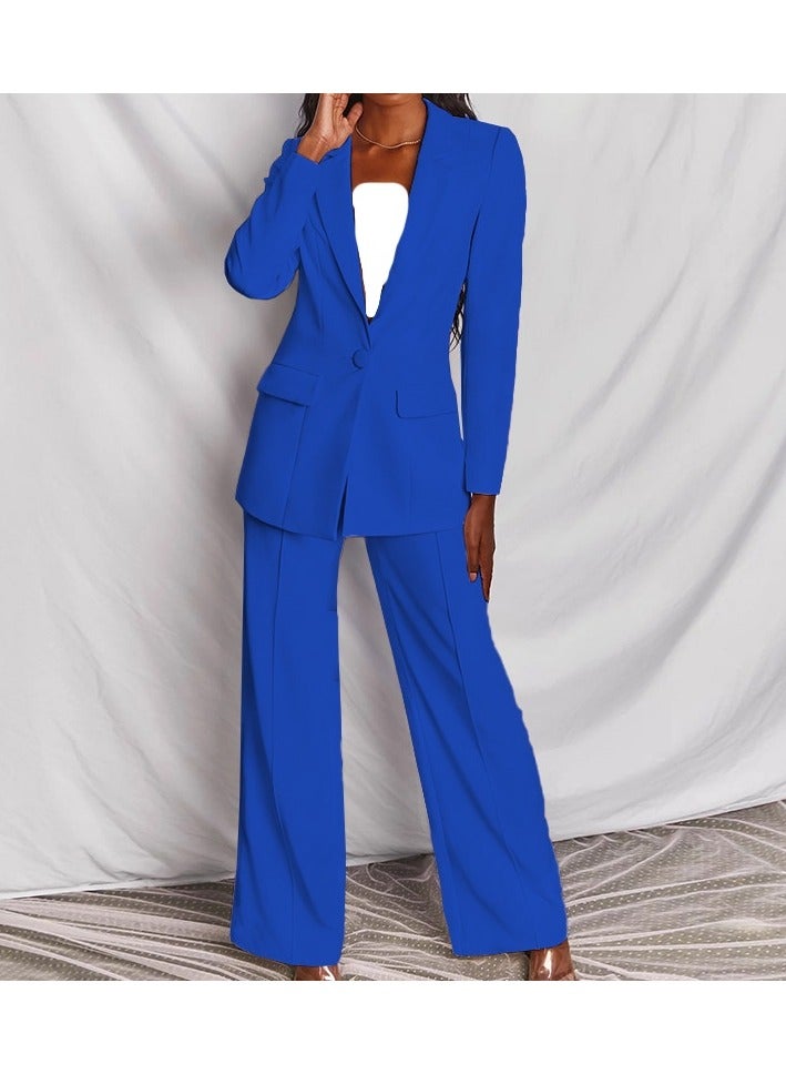 Shougu New Women's Fashion Temperament Long Sleeved Suit Straight Leg Pants Set  - Image 1