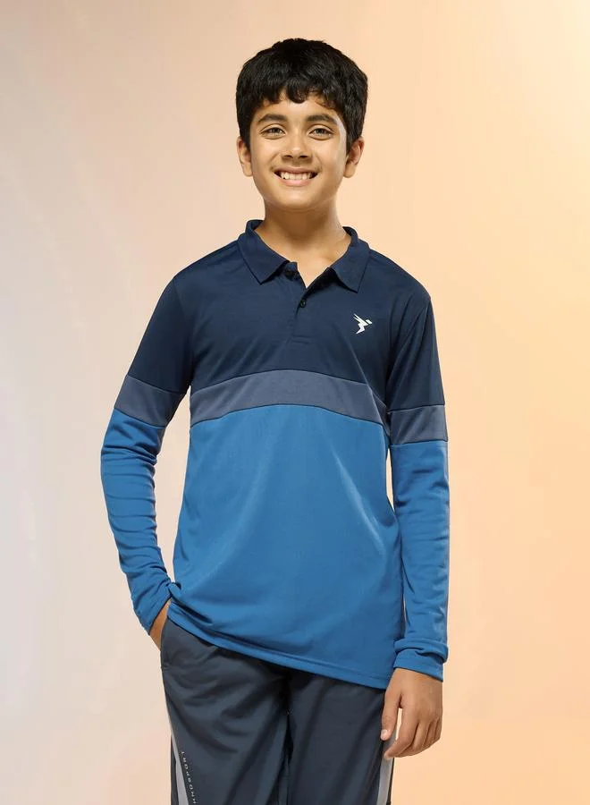 Technosport Teen Color Block Slim Fit Polo