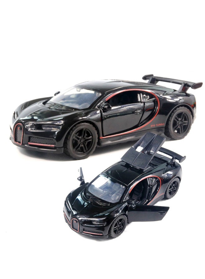Bulk Simulation Alloy Sports Car Model Children's Toy Car Back To Open The Door Car Men's Cake Ornaments Wholesale-Color:[Bag] Cloth Black - Image 1