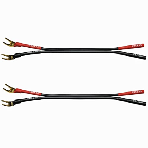 CNCESS CESS-079 Banana Plug to Spade Plug Adapter Cable, Female Banana Jack to Large Spade, 12 AWG Tinned Copper Wire, 6-Inch Length (Large Spade) - Image 4