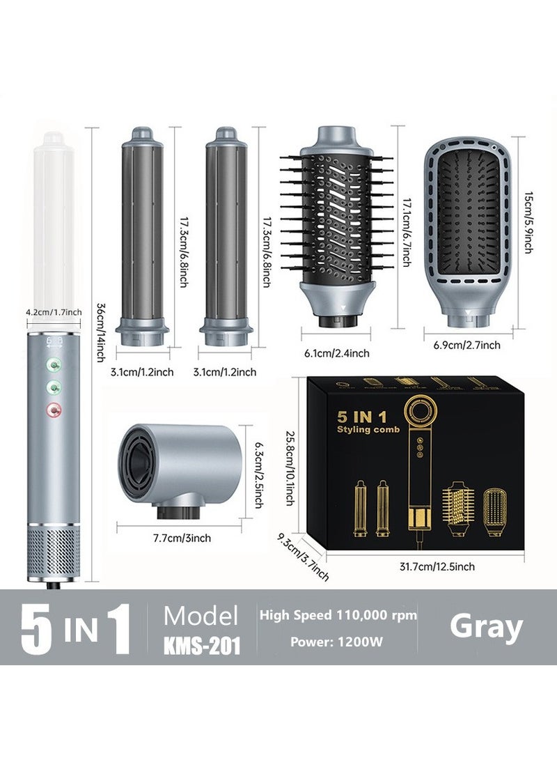 PROFESSIONAL 5-IN-1 Multifunctional Hot Air Comb, High-speed Brushless Hair Dryer, Curling Iron, Hair Straightener - Image 1
