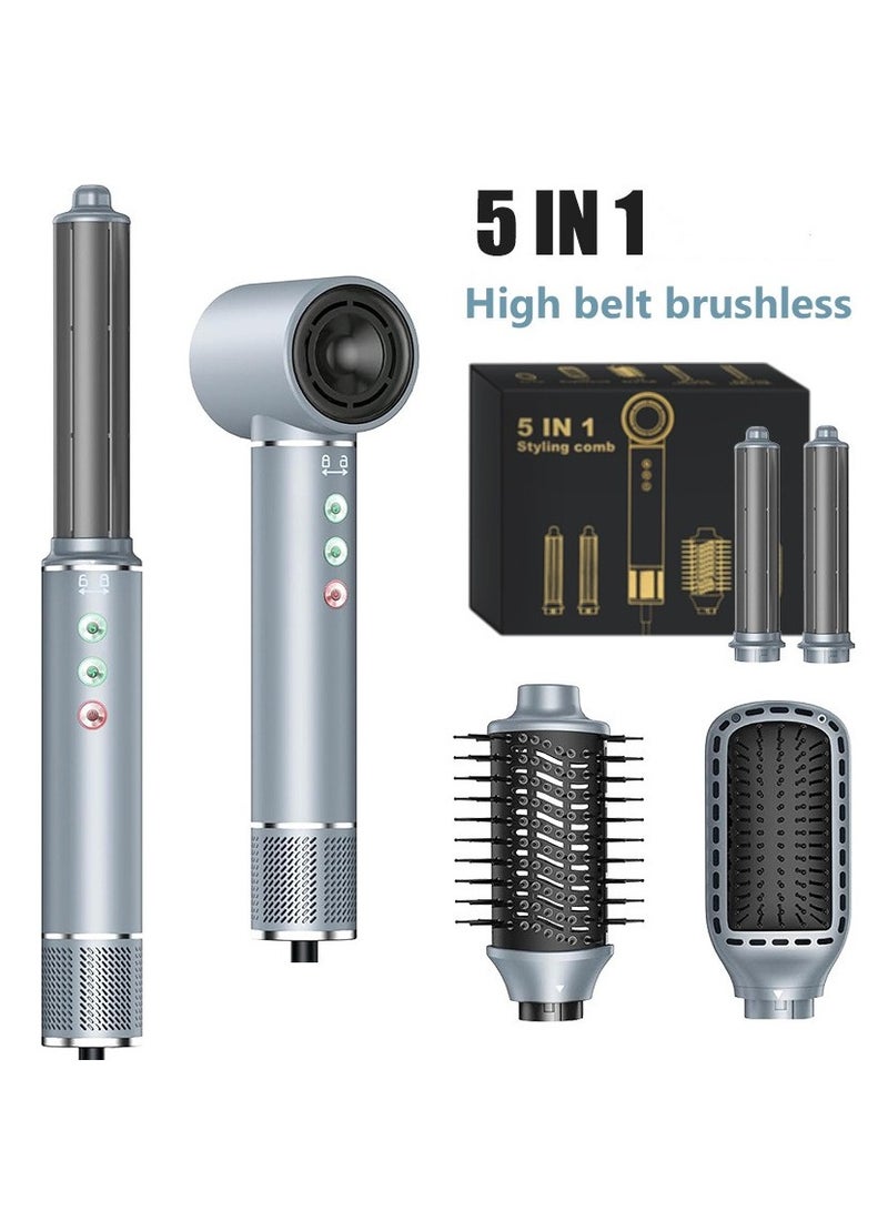 PROFESSIONAL 5-IN-1 Multifunctional Hot Air Comb, High-speed Brushless Hair Dryer, Curling Iron, Hair Straightener - Image 2