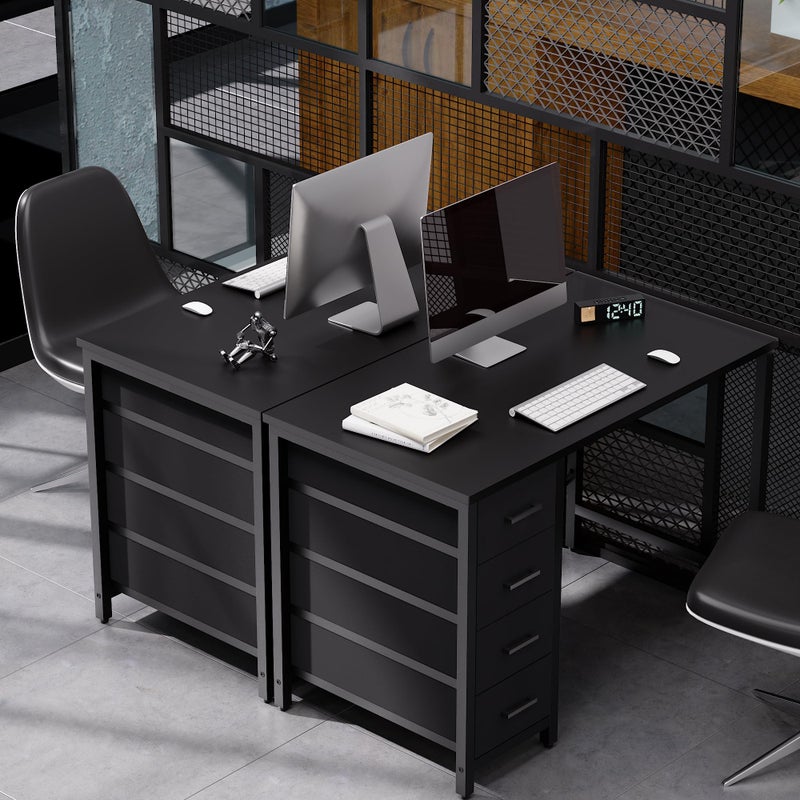 Pamray 32 Inch Computer Desk with 4 Drawers Small Office Desk for Home Bedroom Study Writing Simple Modern Computer Table Black - Image 3