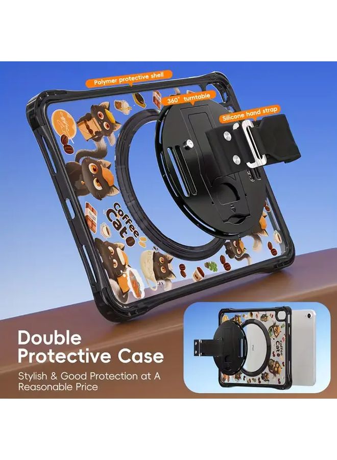 Pink Transparent Dog Case For iPad Pro 11 Capybara Coffee Design - Image 2