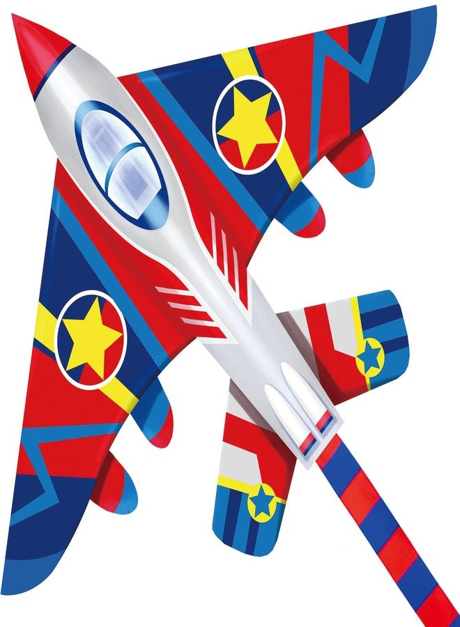 HONBO 58" Fighter Plane Kites for Kids Easy to Fly, Kites for Adults, with Kite Reel and 200ft String, Beginner Kite for Beach Trip - Image 1