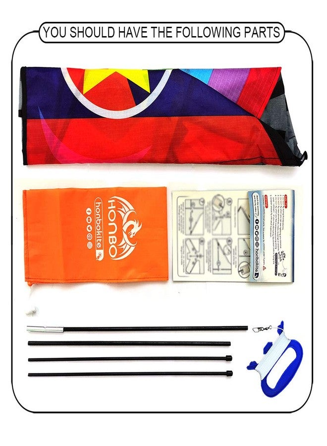 HONBO 58" Fighter Plane Kites for Kids Easy to Fly, Kites for Adults, with Kite Reel and 200ft String, Beginner Kite for Beach Trip - Image 5