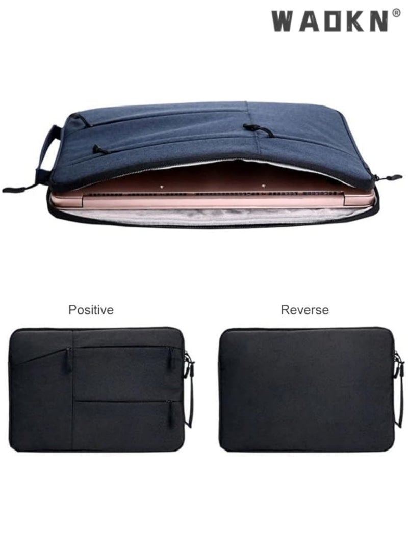 WAOKN Laptop Handbag Sleeve Bag Protective Case Oxford Fabric Waterproof Multifunctional Briefcase compatible with Macbook Pro/Air Retina 13-15.6 inch Notebook, Dell, ThinkPad（black）  - Image 4