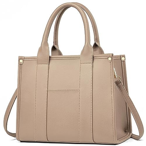 COCIFER The Tote Bag Crossbody Purses for Women Shoulder Bag Handbags PU Leather Top Handle Bags with zipper (Khaki) - Image 1