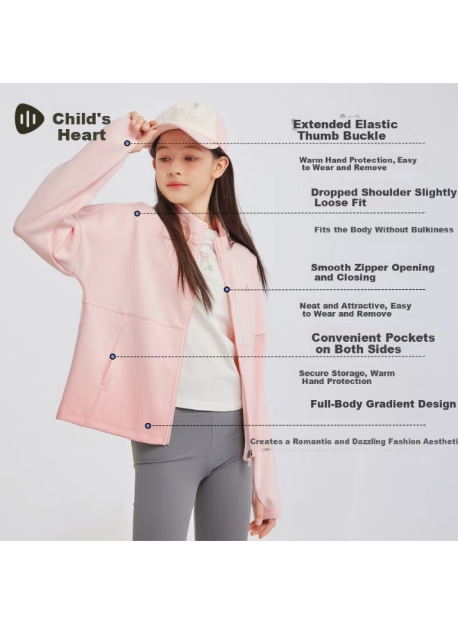Souhait Kids Girls Antibacterial Jacket  Spring New Children's Top Versatile Summer Pink - Image 2
