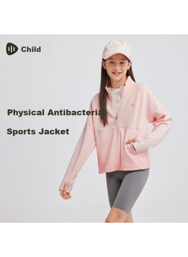 Souhait Kids Girls Antibacterial Jacket  Spring New Children's Top Versatile Summer Pink - Image 1
