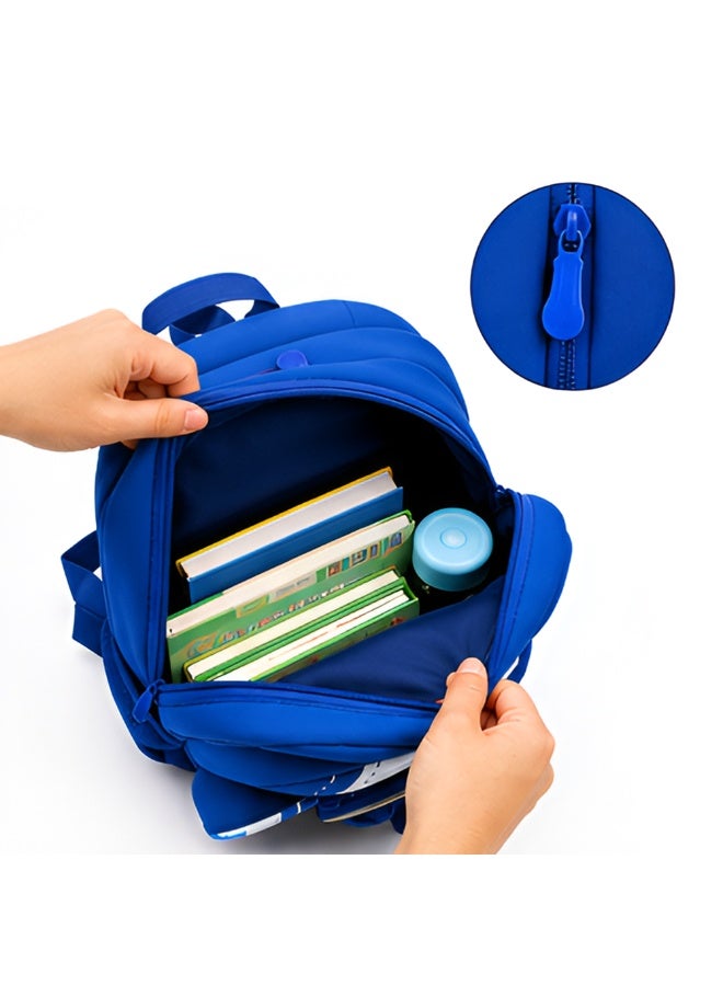 Cocobee Aeroplane-Style Dino Printed Backpack – Blue - Image 3