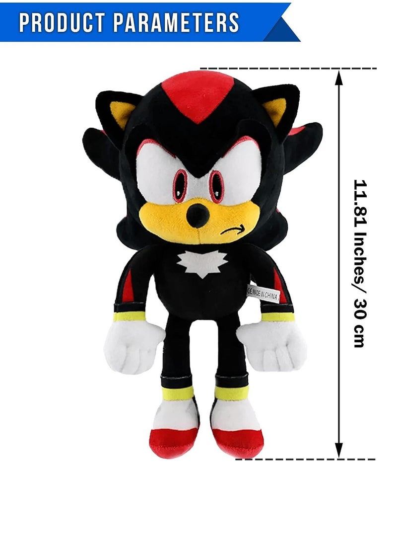 Classic Sonic Plush Toy 12" Sonic The Hedgehog Plush Figure Doll Stuffed Animals Toys Gift for Boys Girls Black Color - Image 2