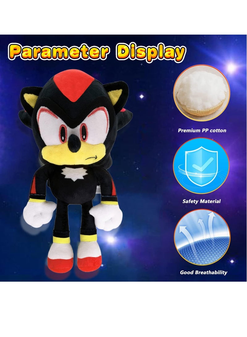 Classic Sonic Plush Toy 12" Sonic The Hedgehog Plush Figure Doll Stuffed Animals Toys Gift for Boys Girls Black Color - Image 3