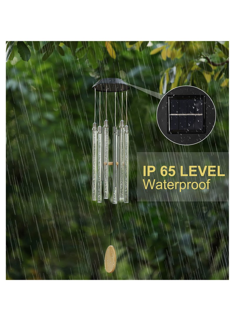 Zikra Solar Wind Chimes for Outside 6 LED Tubes Color Changing Outdoor Clearance Unique Garden Decor Colorful Patio Waterproof Sunscreen Intelligent Optical Control Gifts for Her Him 3Inches Long - Image 5