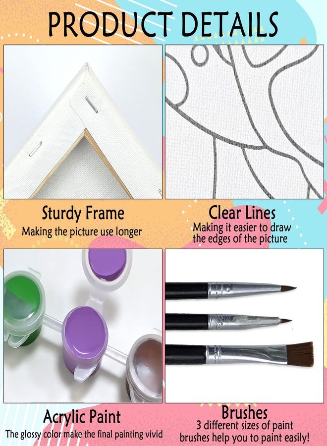 Nuberlic Pre Drawn Canvas Paint Kit, Adult Sip and Paint Party Favor DIY Date Night Activity, 8X10 Canvas to Paint Birthday Party Gift Star Night - Image 4