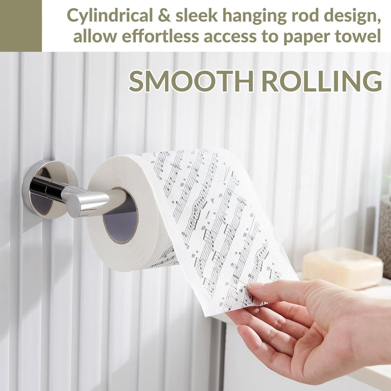 APLusee Toilet Paper Holder Polished Chrome, 304 Stainless Steel Tissue Roll Hanger, Round TP Roll Dispenser for Bathroom Kitchen Washroom, Wall Mount - Image 5