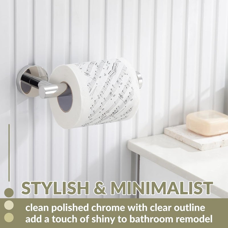 APLusee Toilet Paper Holder Polished Chrome, 304 Stainless Steel Tissue Roll Hanger, Round TP Roll Dispenser for Bathroom Kitchen Washroom, Wall Mount - Image 3