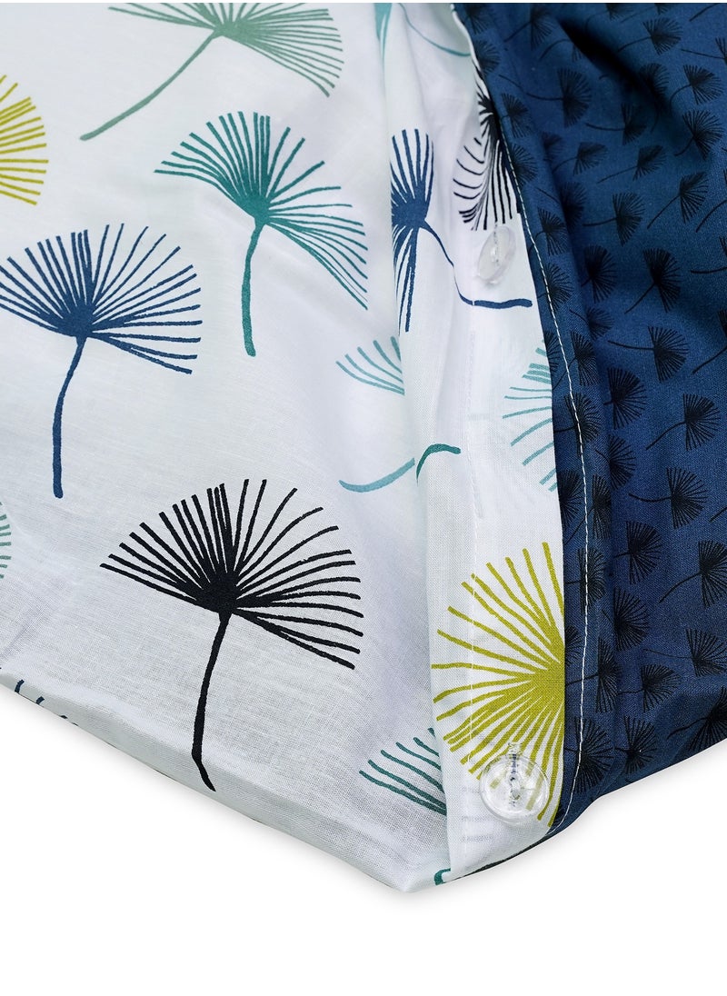 Home-Tex Design King Size 100% Cotton 6 Piece Bed Set with reversible Duvet cover - 1 Flat Sheet 240x260 cm 1 Duvet Cover 240x200 cm 4 Pillows 50x80 cm Design Palmette  - Image 4