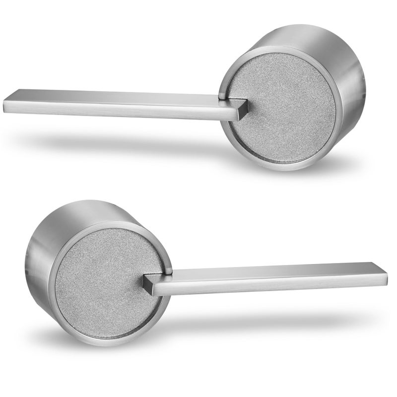 Berlin Modisch Zero Gravity Urban Series Dummy Lever Door Handle Pack Of 2 Non-Turning Single Side Pull Only Lever Set [For Closet Or French Doors] Heavy Duty - Satin Nickel Finish - Image 1