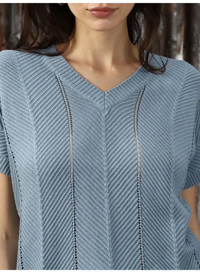 HIGH STAR Women’s Regular Fit Blue Tops – Stylish and Casual