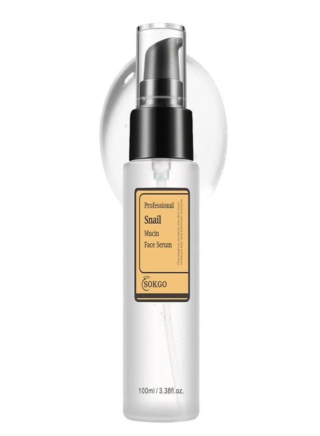 Fovcos Snail Mucin Serum, Snail Secretion Filtrate, Snail Mucin Power Repairing Essence, Hydrating Serum with Snail Secretion Filtrate Sodium Hyaluronate for All Skin - Image 1