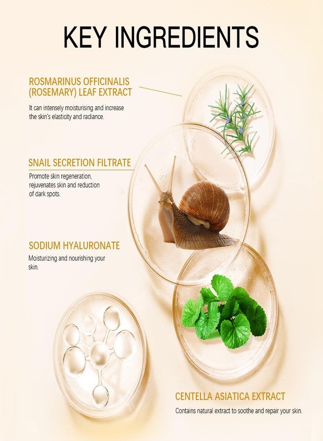 Fovcos Snail Mucin Serum, Snail Secretion Filtrate, Snail Mucin Power Repairing Essence, Hydrating Serum with Snail Secretion Filtrate Sodium Hyaluronate for All Skin - Image 2
