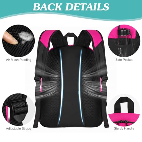 WOLT | Youth Soccer Bag, Soccer Backpack, Basketball Backpack with Cleat Shoe and Ball Compartments Sports Backpack for Volleyball Football for Men Women (Pink) - Image 5