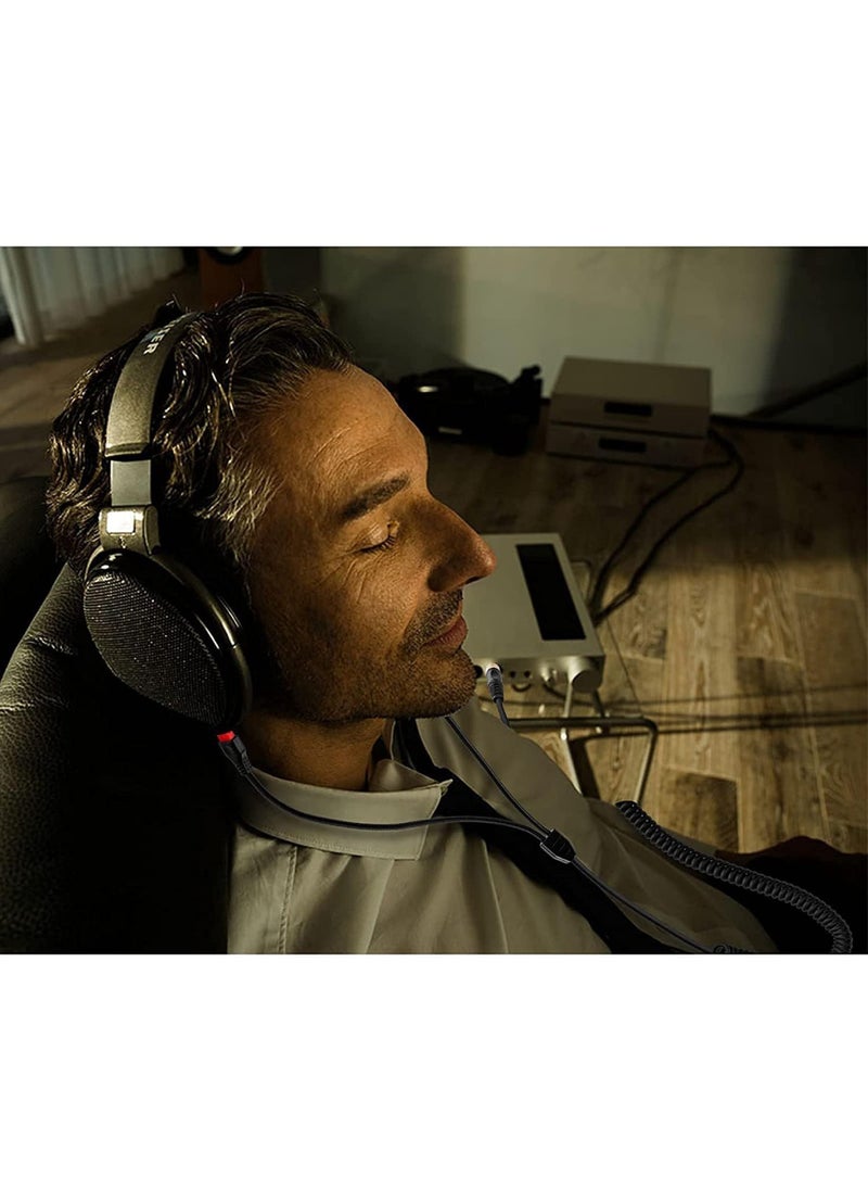 اووكاي [ترقية] كابل صوت بديل متوافق مع سماعات Sennheiser HD650 HD600 HD660s HD580، وسماعات رأس مضفرة من النايلون الملفوف بطول 1.5 متر/59 بوصة [غير أصلي] (أسود)  - Image 5