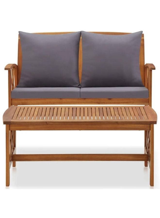 vidaxl vidaXL 2 Piece Garden Lounge Set with Cushions Solid Acacia Wood  - Image 2