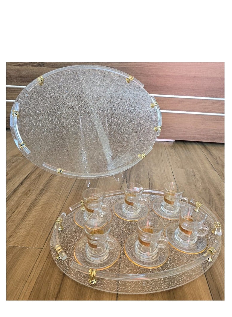 Bayti H.H. Classic Oval Serving Tray – Sleek 6mm Acrylic Design (Large) - Image 2