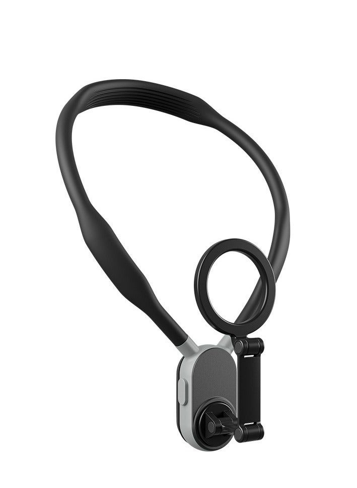 MAX version Magnetic Neck Mount for Phones, Upgraded Cell Phone Holder Stand POV/Vlog Selfie Hand Free Necklace Phone Strap Video Recording for iPhone 15 14 13 12 Series and Android Phones(black)  - Image 5