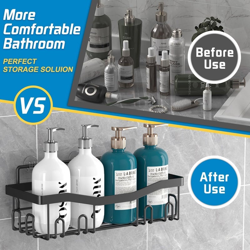 BIRDWING 5 IN 1 Soap Holder for Bathroom with Tooth Brush Holder Without Drilling | Shop Stand for Bathroom Without Drill | Bathroom Shelf for Wall, Soap Dish with Toothbrush Holder | - Image 2