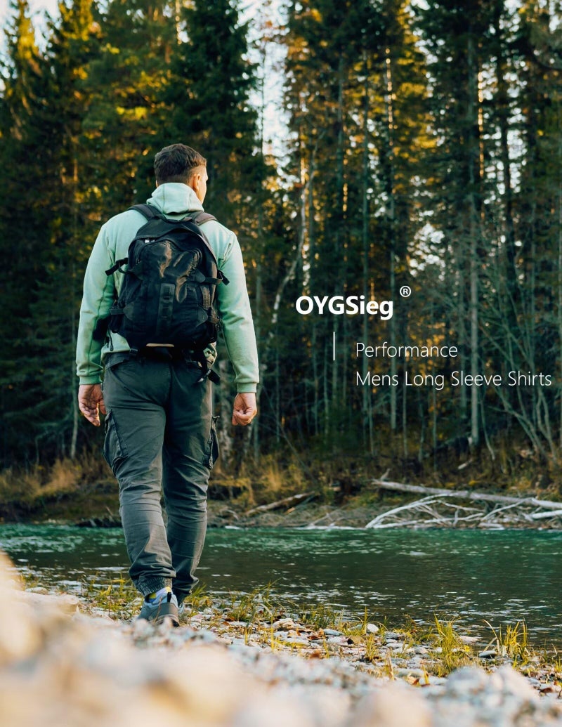 OYGSieg Men's Athletic Hoodies Long Sleeve Fishing Shirts for Men UPF SPF UV Sun Protection Shirts Lightweight Rash Guards L - Image 3