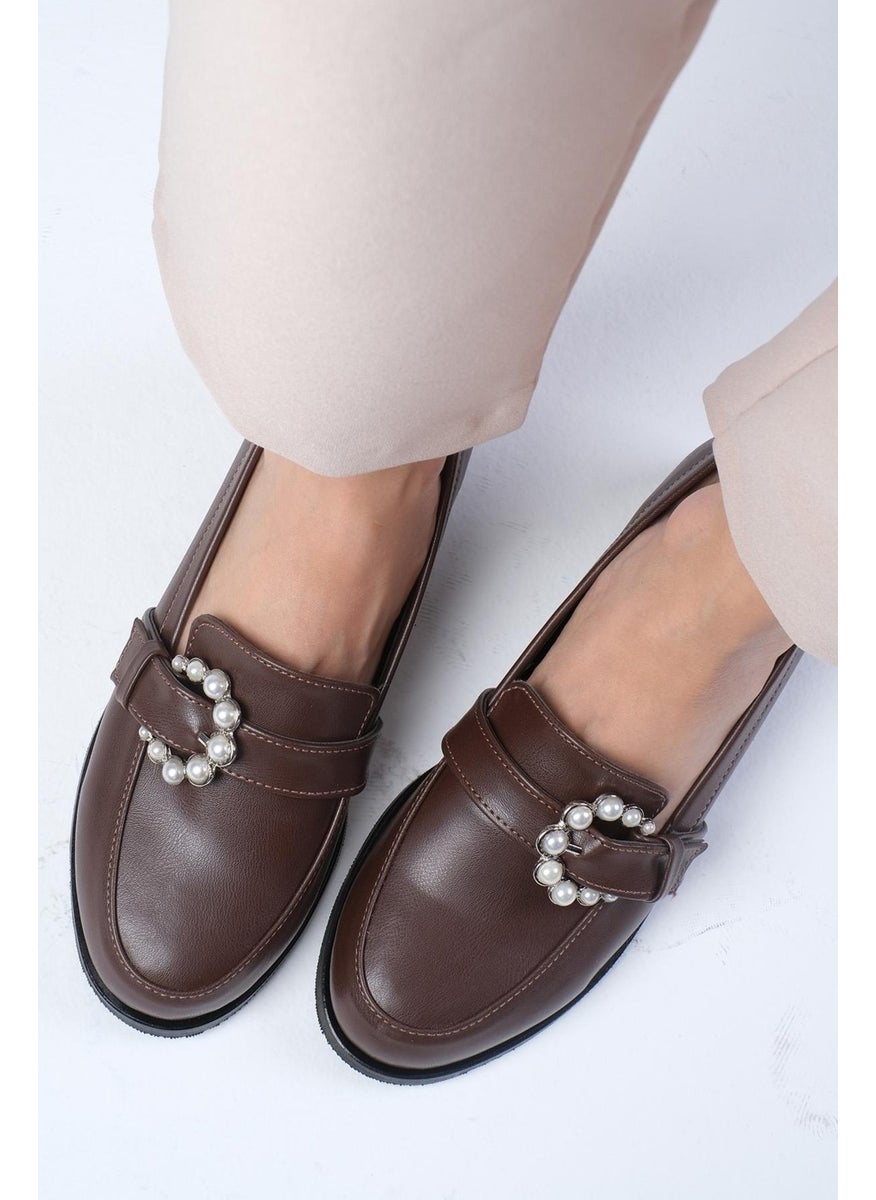 Brown Pearl Buckle Women's Casual Flat Oxford Shoes - pzsku/Z1A64E42BE35D590B83E4Z/45/_/1741006649/db3da8a0-960d-430e-a6ed-6db5cdb34e17