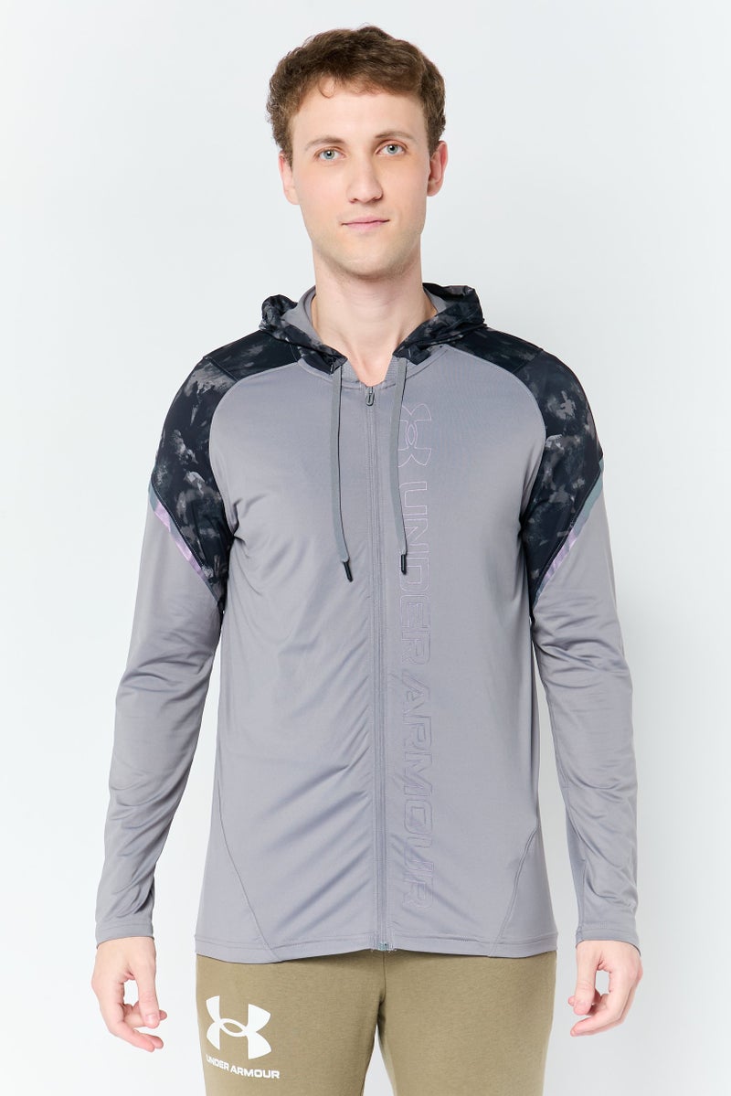 UNDER ARMOUR Men Sportswear Fit Long Sleeve Training Jacket, Grey - Image 1