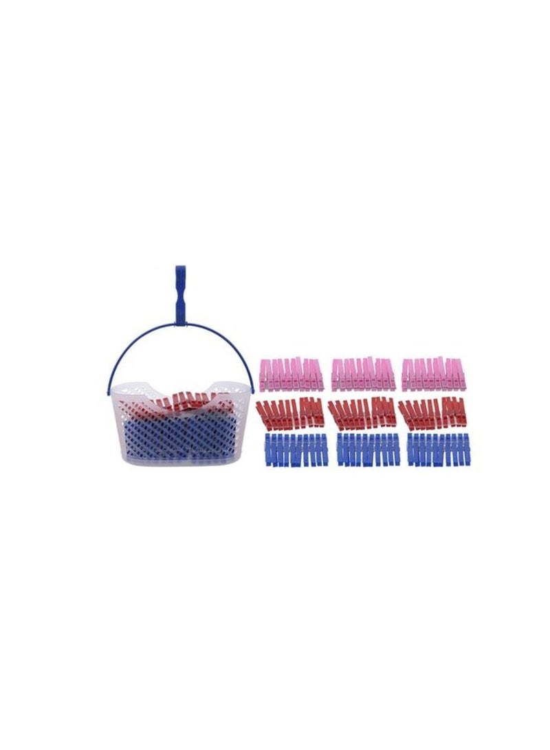 PROMASS Pegs With Basket Holder Multicolour 90 PCS  - Image 1