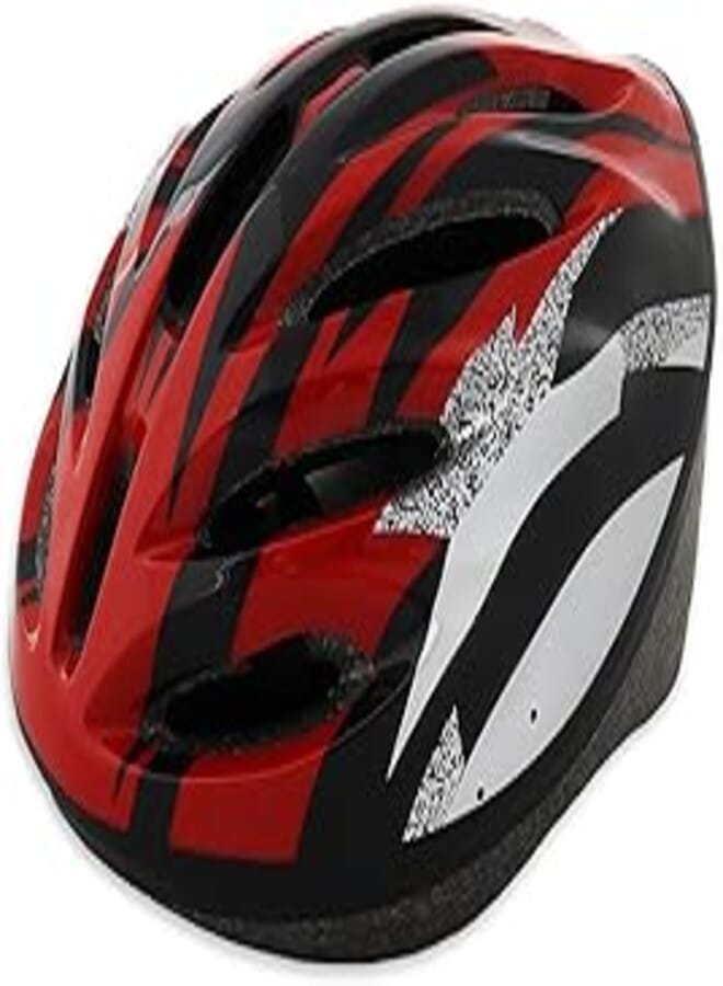 Adjustable helmet for skating and cycling - red