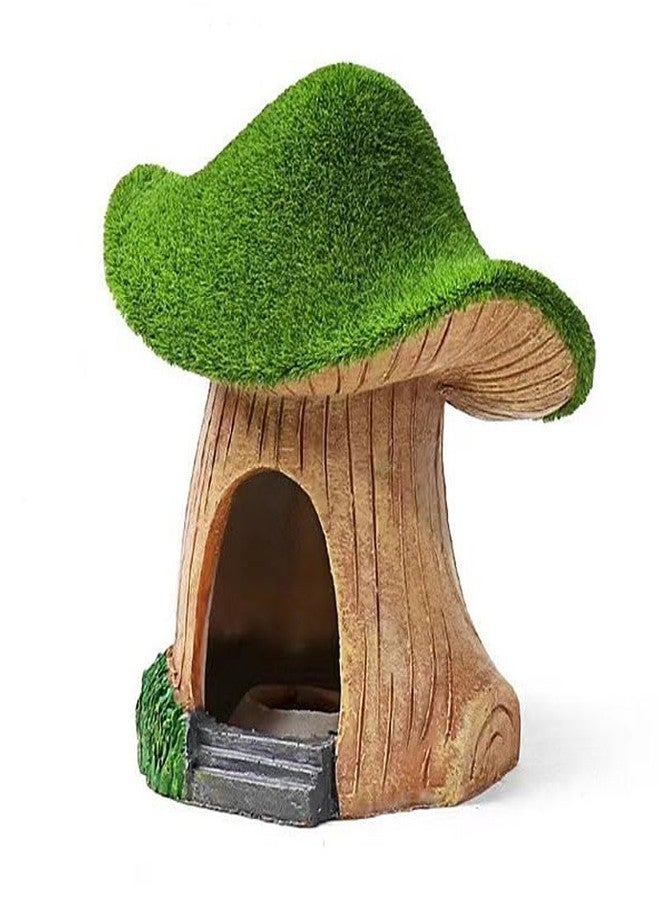 AnRui Green Moss Mushroom Aquarium Decor Cute Fish Tank Decorationss Resin Aquarium Decor Hideout Cave Ornament for Small Fish, Hermit Crab, Shrimp, Goldfish and Reptiles - Image 1