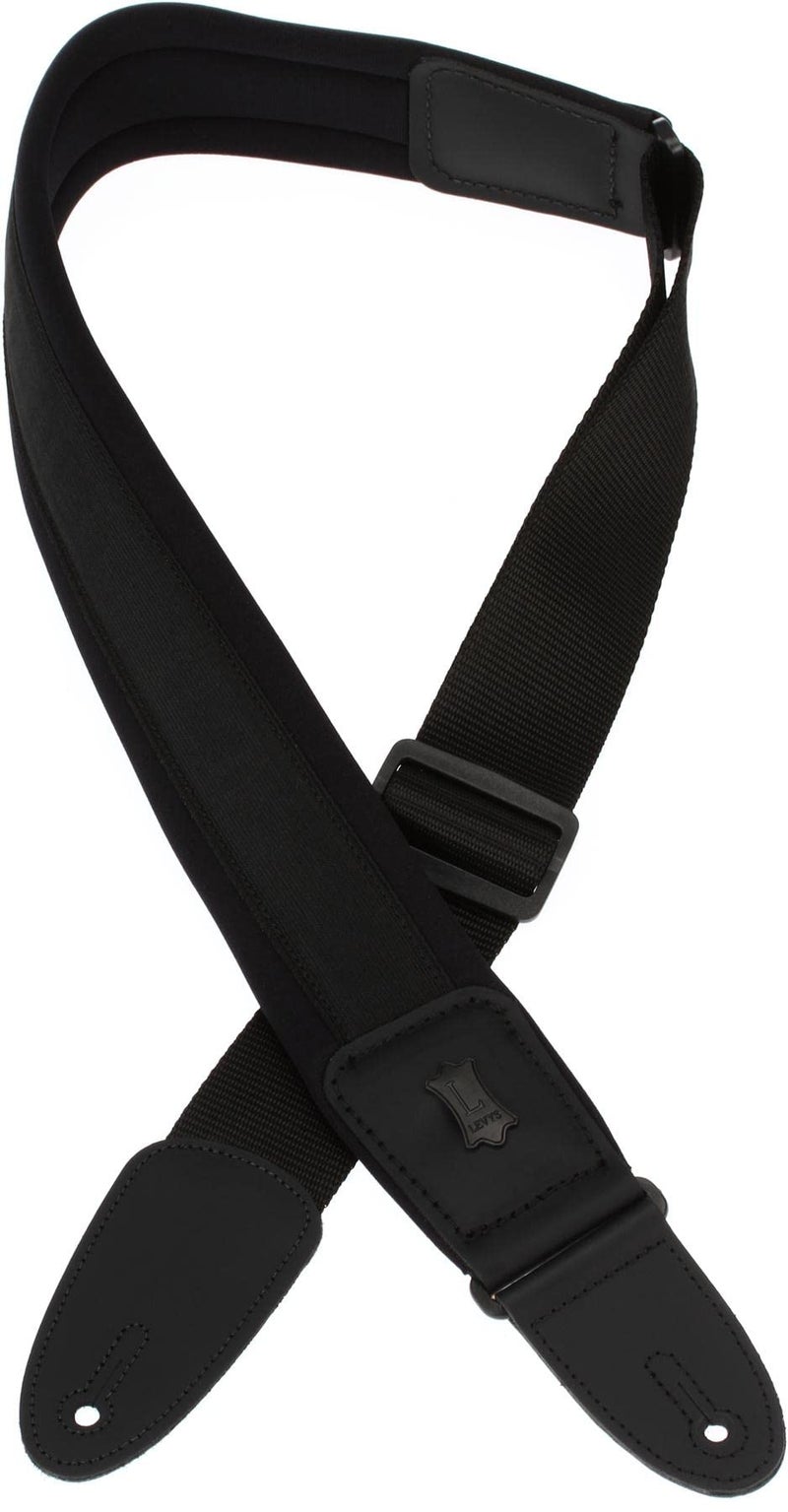 Levy's Leathers 2 1/2" Neoprene Padded Guitar Strap,Black - Image 1