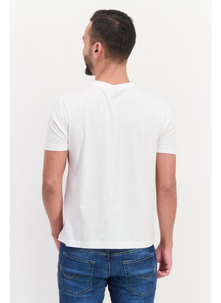 Free Soul Men Crew Neck Short Sleeve Graphic Print Troon T-Shirt, White  - Image 4