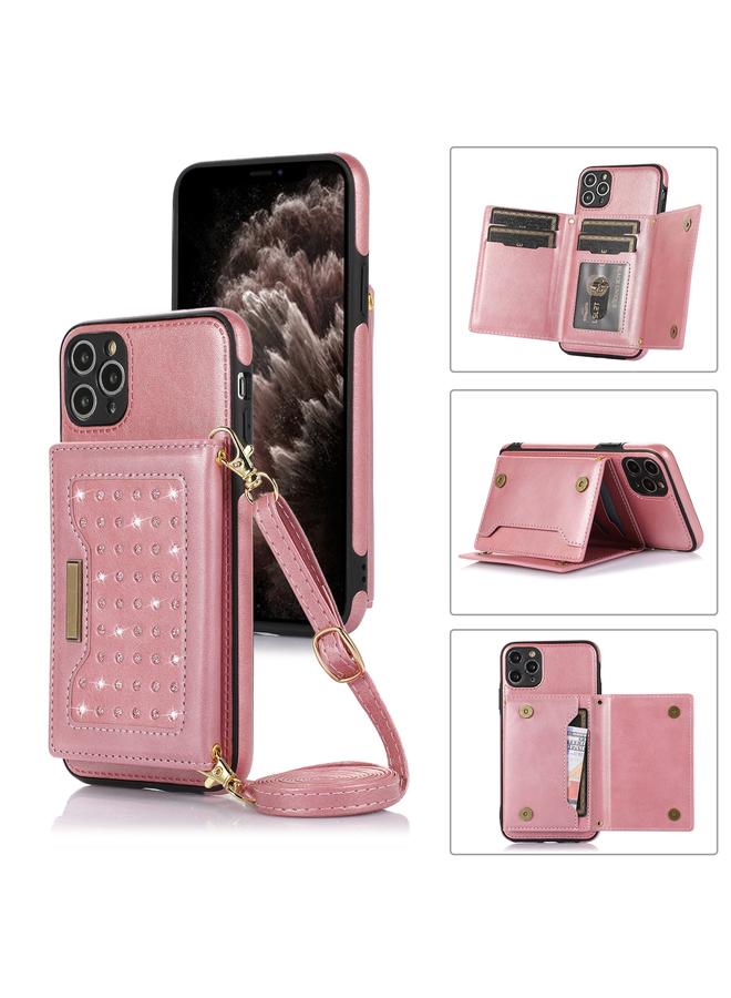 زبون حافظة لهاتف iPhone 11 Pro Max، حافظة جلدية ثلاثية الطي بتقنية RFID مع حبل - Image 1