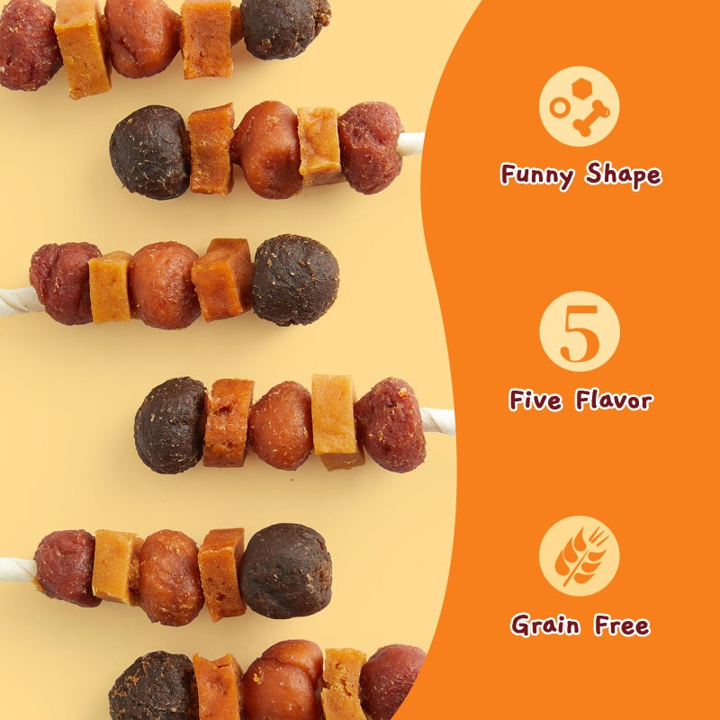 Jungle Calling Dog Treats, Multi-Flavor Kabob Dog Snacks, Edible Dog Kabobs, Made with Chicken, Duck, Beef, Sweet Potato and Pumpkin, Rawhide Sticks for Dogs - Image 3