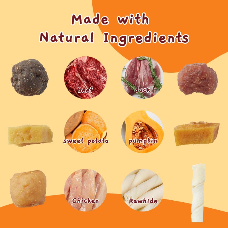 Jungle Calling Dog Treats, Multi-Flavor Kabob Dog Snacks, Edible Dog Kabobs, Made with Chicken, Duck, Beef, Sweet Potato and Pumpkin, Rawhide Sticks for Dogs - Image 5