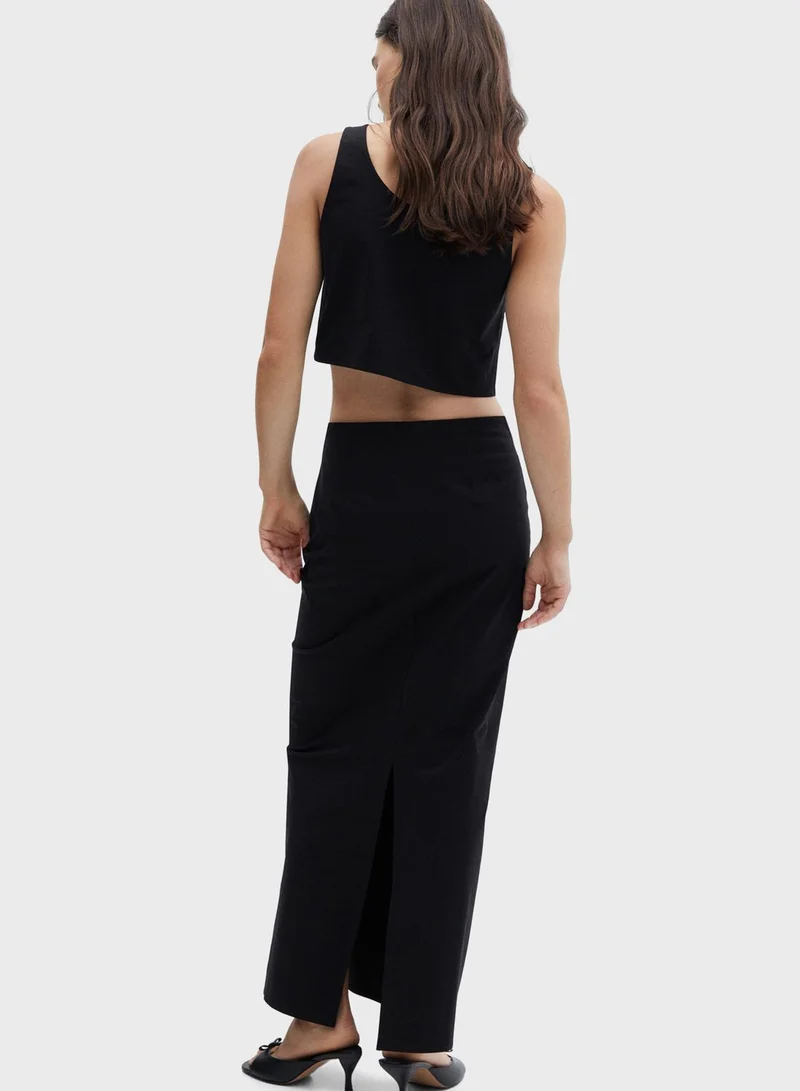 MANGO Scoop Neck Crop Top