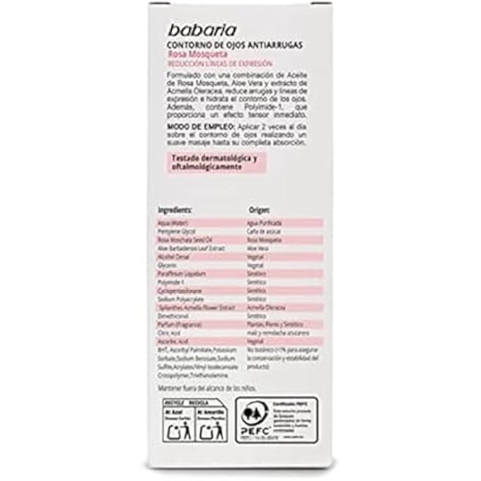 Babaria Rosa Mosqueta/Musk Rose Oil Eye Line Serum 15ml - Image 1
