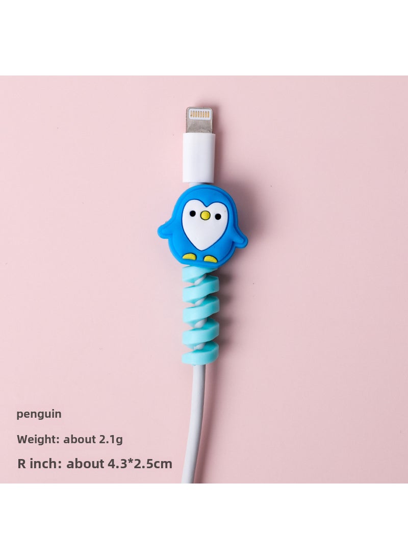 Generic Cute Animal Cable Protector Silicone Sleeve Penguin 
